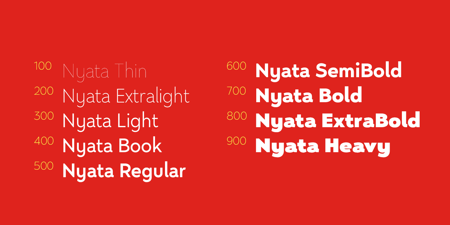 Пример шрифта Nyata Bold Italic